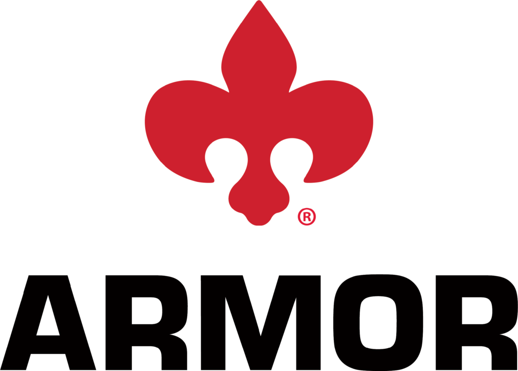 The Armor Group 2021 Midwest Powder Coatings Logo with Fleur-de-dis Transparent