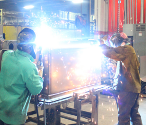 Armor Contract Manufacturing Midwest Fabricated Assemblies Welders in Shop